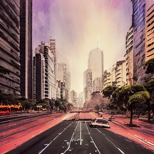 Prompt: avenida paulista by ismail inceoglu