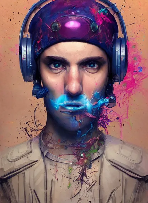 Prompt: beautiful portrait of Lofi cyberpunk Mario, by Tristan Eaton, Stanley Artgermm, Tom Bagshaw, Greg Rutkowski, Carne Griffiths. trending on DeviantArt, face enhance, hyper detailed, trending on Artstation, 8k, masterpiece, graffiti paint, fine detail, full of color, intricate detail, golden ratio illustration