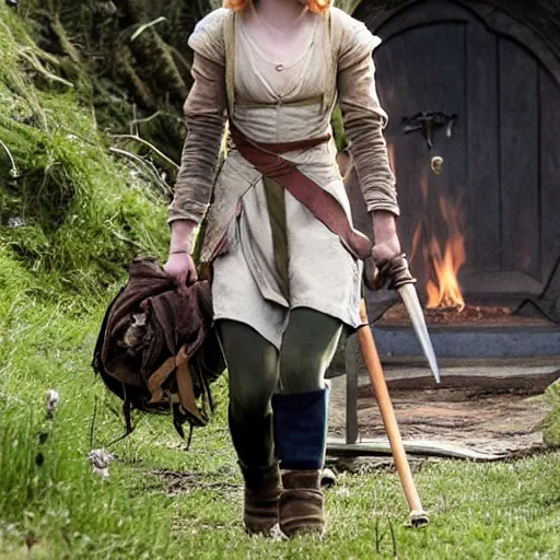 Prompt: emma stone as a hobbit