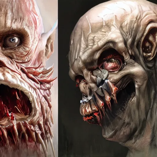 Image similar to dmitry medvedev, is evil gremlin, дмитрии медведев rotten teeth, horror, macabre by donato giancola and greg rutkowski and wayne barlow and zdzisław beksinski, realistic face, digital art