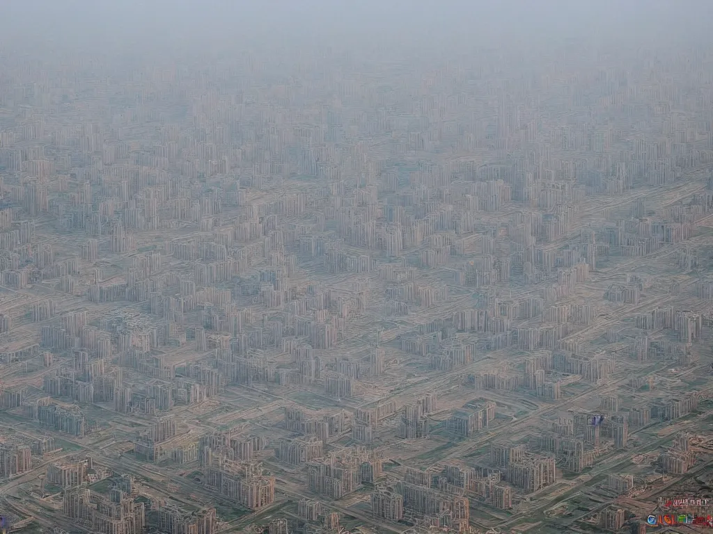 Prompt: an ancient city named chang'an, the huge building stands in the middle, highly detailed, cinematic landscape ， foggy