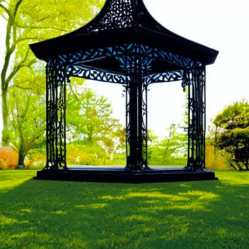 Prompt: garden gazebo, patrick caulfield