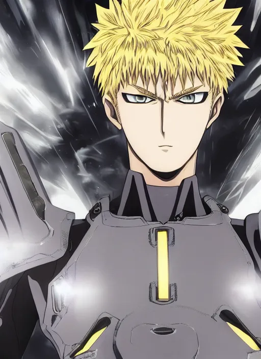 Image similar to A full portrait photo of real-life genos from one punch man, f/22, 35mm, 2700K, lighting, perfect faces, award winning photography.