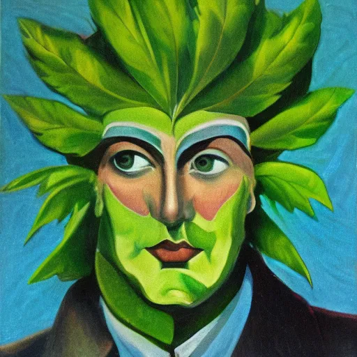 Image similar to the green man, futurism