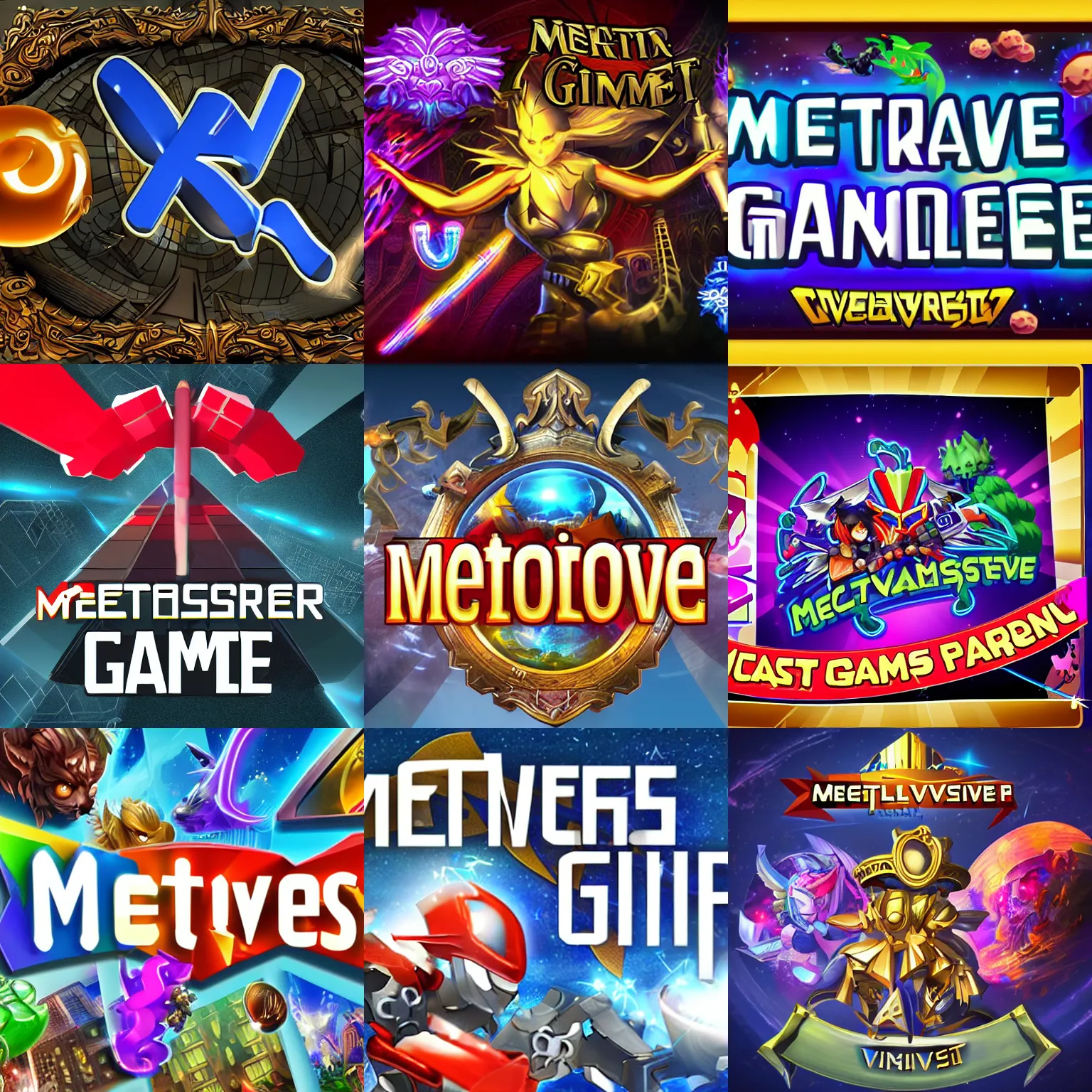 Prompt: metaverse game logo