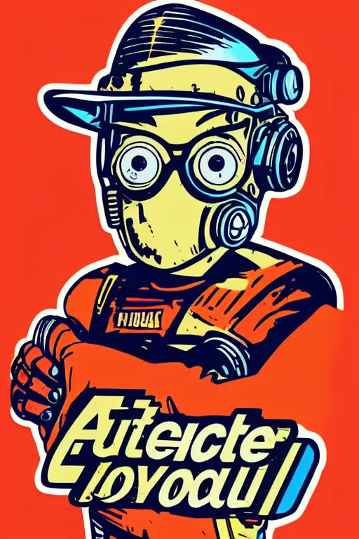 Image similar to fallout 7 6 retro futurist illustration art by butcher billy, sticker, colorful, illustration, highly detailed, simple, smooth and clean vector curves, no jagged lines, vector art, smooth andy warhol style