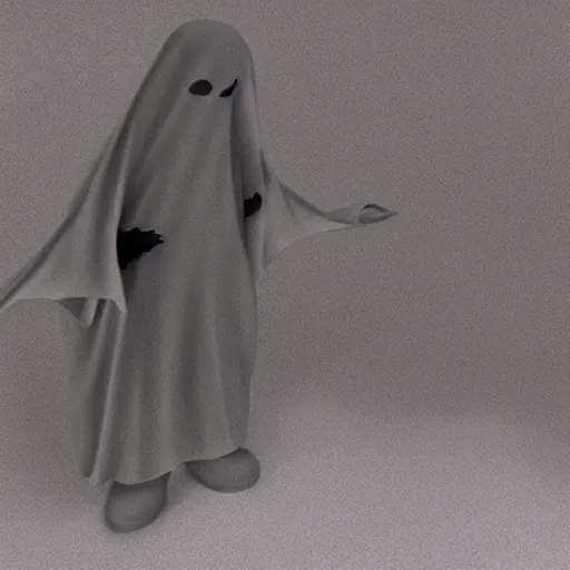 Image similar to a spooky ghost. playstation 1 3 d model.