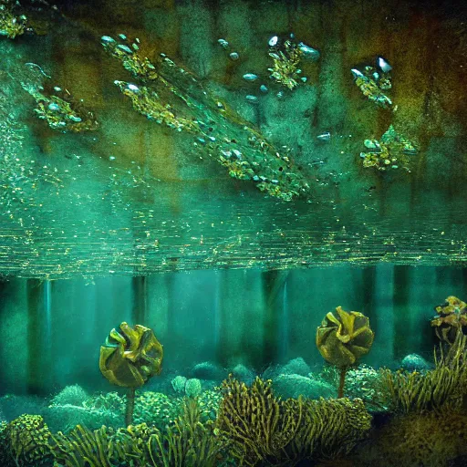 Image similar to underwater emerald city, photorealistic, detailed