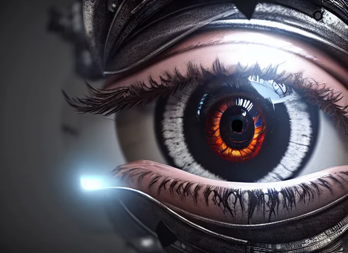 Image similar to human eye. Intricate. Very detailed 8k. Fantasy horror. Sharp. Cinematic post-processing. Unreal engine. Nanite. Ray tracing. Parallax. Tessellation