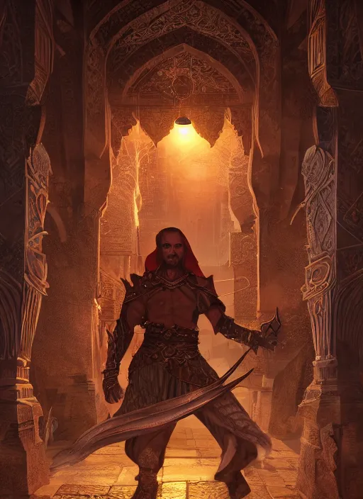 Image similar to arabian market, ultra detailed fantasy, elden ring, realistic, dnd character portrait, full body, dnd, rpg, lotr game design fanart by concept art, behance hd, artstation, deviantart, global illumination radiating a glowing aura global illumination ray tracing hdr render in unreal engine 5