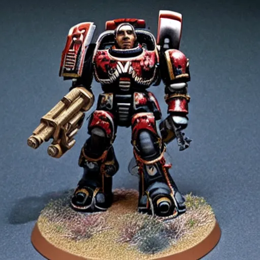 Prompt: barack obama as a space marine, warhammer 40k