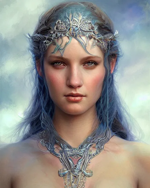 Image similar to mermaid portrait | highly detailed | very intricate | symmetrical | cinematic lighting | award - winning | closeup portrait | painted by donato giancola and mandy jurgens and charlie bowater | featured on artstation