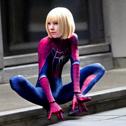 Image similar to spider man 3 scene of gwen stacy is spider gwen