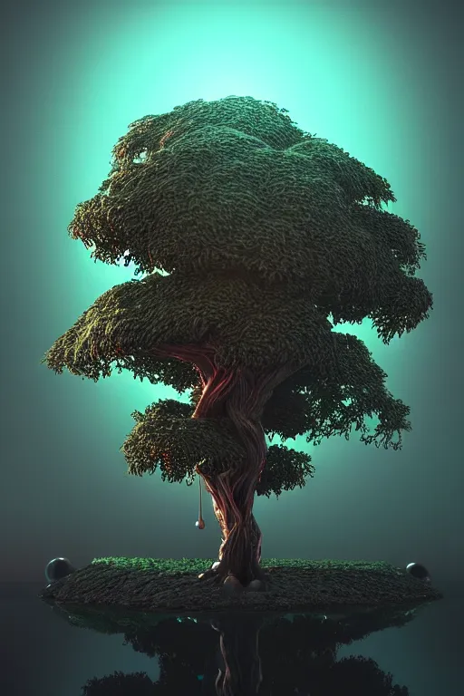 Prompt: a tree, synthwave, elegant, highly detailed, smooth, sharp focus, artstation