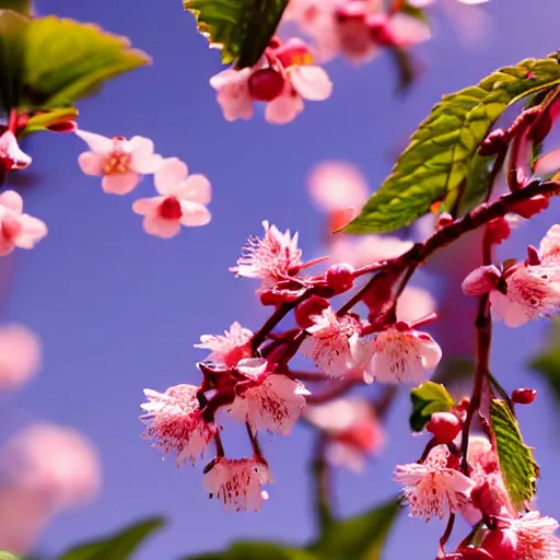 Image similar to cherries blossoms catching the sun