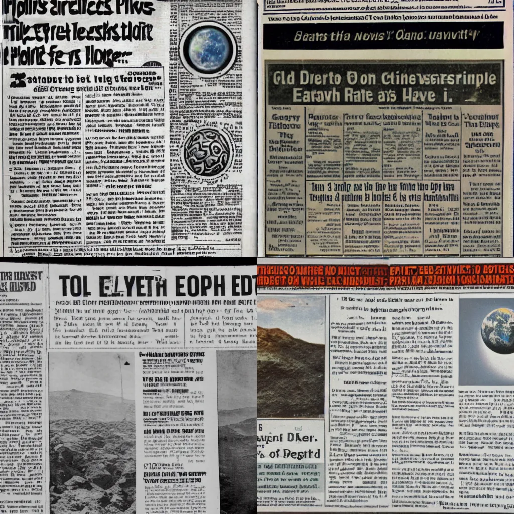 Prompt: old newspaper article about a newly discovered earth like planet