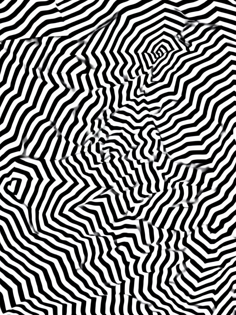 Image similar to a beautiful female face made of illusory motion dazzle camouflage perlin noise optical illusion