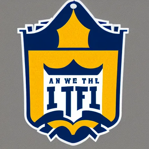 Image similar to A knight in the style of an NFL Logo