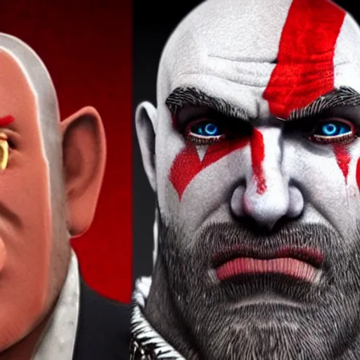 Image similar to benjamin netanyahu!!!!!! as ( kratos ) from god of war