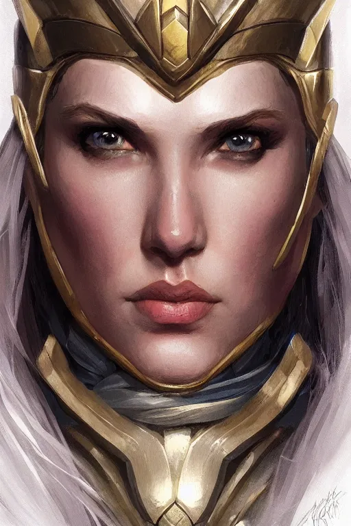 Image similar to amazon valkyrie athena, d & d, fantasy, portrait, highly detailed, headshot, digital painting, trending on artstation, concept art, sharp focus, illustration, art by artgerm and greg rutkowski and magali villeneuve