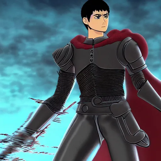 Image similar to guts from berserk in the style of a five year old, cinematic, 8 k