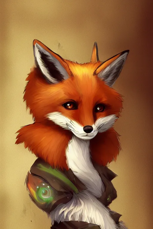 Image similar to a fox fursona, trending on artstation, by kawacy, furry art, digital art