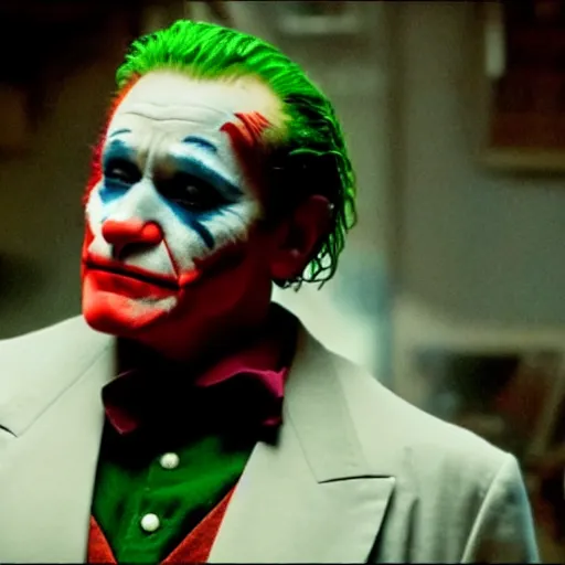 Image similar to stunning awe inspiring ( robin williams ) as the joker 8 k hdr movie still atmospheric lighting