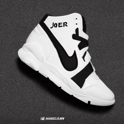 Image similar to dancer jordan logo on sneakers, high quality product photo