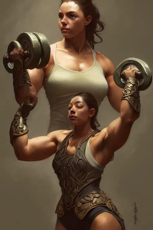 Image similar to anthro sloth lifting weights, dim dingy gym, dynamic pose, fantasy, intricate, elegant, highly detailed, digital painting, artstation, concept art, matte, sharp focus, illustration, art by artgerm and greg rutkowski and alphonse mucha