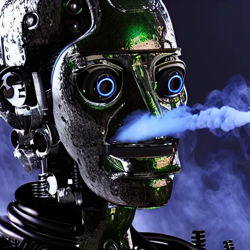 Image similar to robot vaping