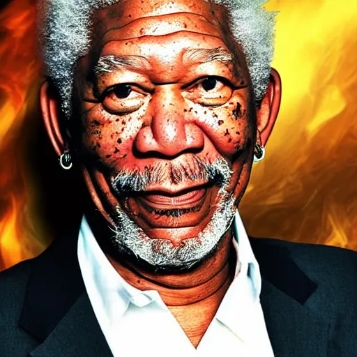 Image similar to morgan freeman powers up to super saiyan