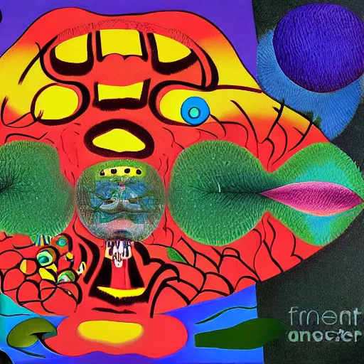 Image similar to experimental abstract art, Dadaist, bizarre, psycho, Henri Rousseau, digital art