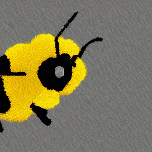 Image similar to bumble bee, pixelated, flying, 4 k