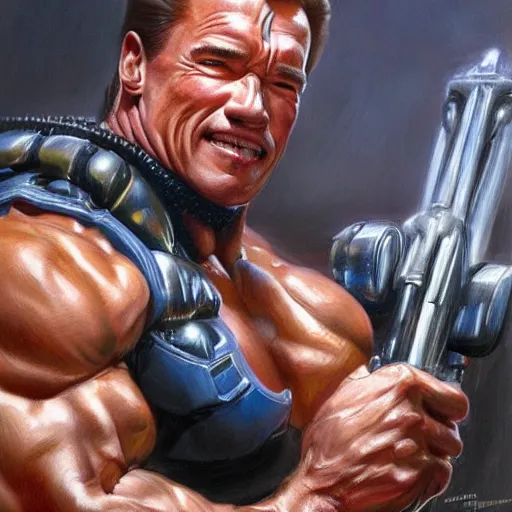 Image similar to Arnold Schwarzenegger portrait art by Donato Giancola and Bayard Wu and artgerm, digital art, trending on artstation, 4k