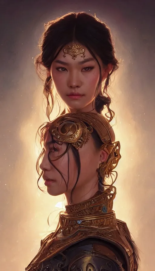 Image similar to paladin, perfectly-centered-Portrait of the most beautiful women on the planet, sweaty, asian, insane, intricate, highly detailed, digital painting, artstation, concept art, smooth, sharp focus, illustration, Unreal Engine 5, 8K, art by artgerm and greg rutkowski and alphonse mucha