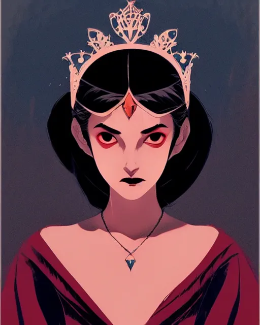 Prompt: beautiful teen vampire princess with tiara, symmetrical face, evil, portrait, cinematic, dramatic, powerful, super detailed and intricate, by koson ohara, by darwyn cooke, by greg rutkowski, by satoshi kon