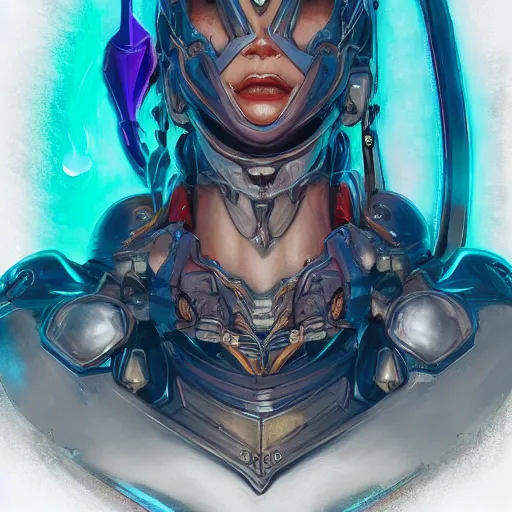 Image similar to studio portrait of lawful good colorful female holy mecha paladin absurdly beautiful, elegant, young sensual graceful woman, ultrafine hyperrealistic detailed face illustration by kim jung gi, irakli nadar, intricate linework, sharp focus, bright colors, matte, octopath traveler, final fantasy, unreal engine highly rendered, global illumination, radiant light, intricate environment