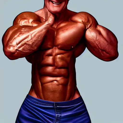 Image similar to ken barlow with the physique of a body builder, hyper realistic, ultra detailed, cinematic, dynamic lighting, photorealistic, refined, intricate, digital art, digital painting, masterpiece, 8k