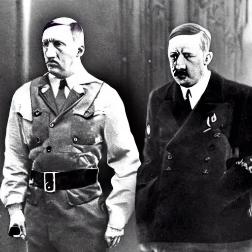 Image similar to A still of Hitler rap battling Eminem