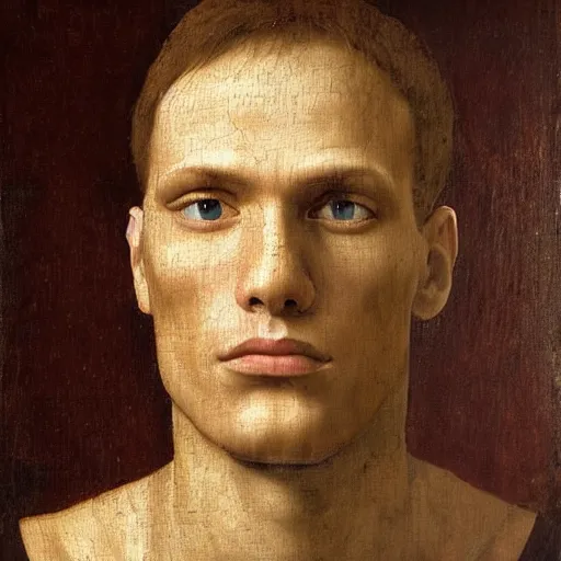 Image similar to A 14th century italian renaissance oil painting of Jerma985, portrait of Jerma985, grainy, realistic, very realistic, hyperrealistic, highly detailed, very detailed, extremely detailed, very neat, very epic, very cool, detailed, trending on artstation