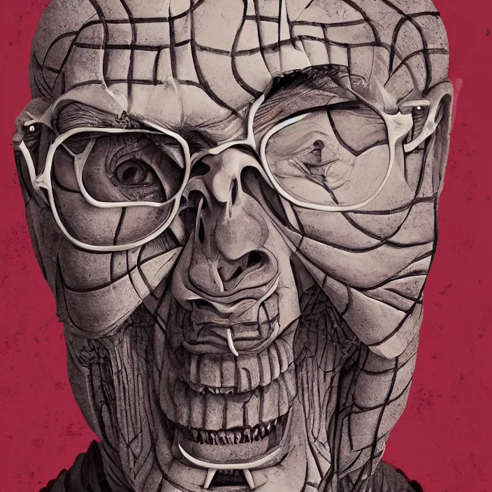 Image similar to portrait of Dalai Lama as skeleton. intricate abstract. intricate artwork. nightmare fuel. by Tooth Wu, wlop, beeple, dan mumford. octane render, trending on artstation, greg rutkowski very coherent symmetrical artwork. cinematic, hyper realism, high detail, octane render, 8k, iridescent accents