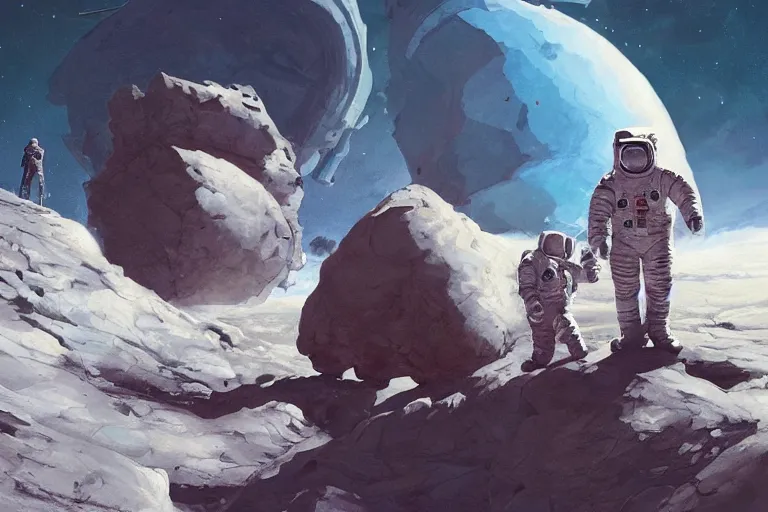 Image similar to a beautiful artwork illustration, astronauts with flashlights stand in front of a giant obsidian monolith on the moon, by greg rutkowski and jesper ejsing and raymond swanland, featured on artstation, wide angle, vertical orientation
