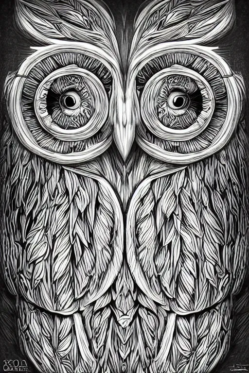 Prompt: vegetable owl, symmetrical, highly detailed, digital art, sharp focus, trending on art station