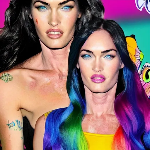 Prompt: Lisa Frank Megan Fox