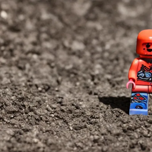 Image similar to George Fisher from cannibal corpse lego mini figure, macro photography, detailed, 8k