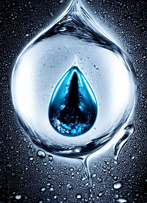 Image similar to portrait of a stunningly beautiful water drop, divided by 0