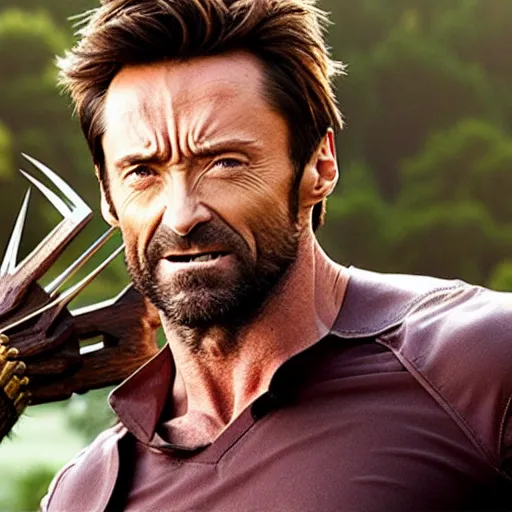 Image similar to Hugh Jackman stars in the action road-trip comedy, Wolverine Ate My Homework.