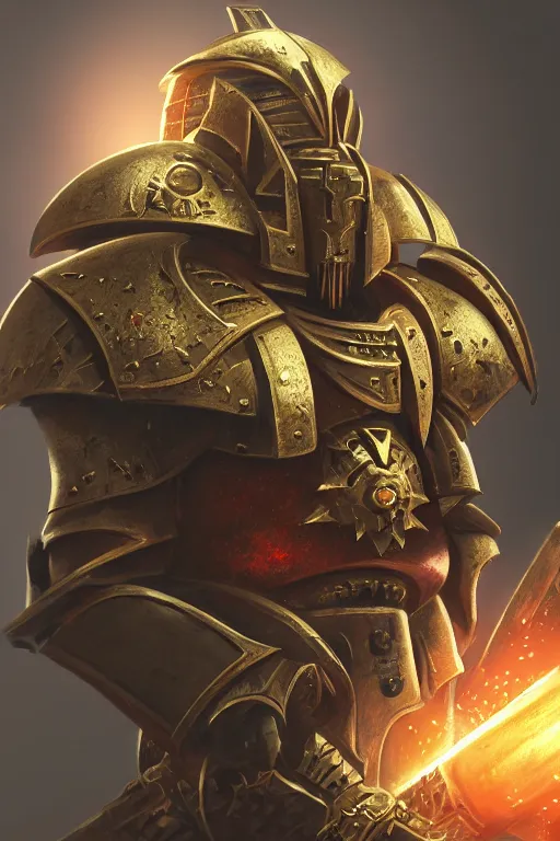 Image similar to armor portrait heros warhammer 4 0 k horus heresy fanart - the primarchs emperor by johannes helgeson animated with vfx concept artist & illustrator global illumination ray tracing hdr fanart arstation zbrush central hardmesh 8 k octane renderer comics stylized