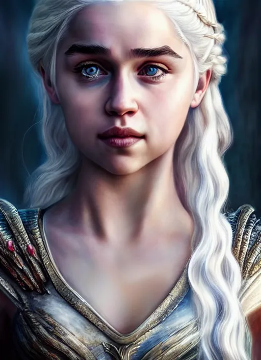 Prompt: photo of a gorgeous young happy daenerys targaryen in the style of stefan kostic, realistic, professionally, professionally color graded, half body shot, sharp focus, 8 k high definition, insanely detailed, intricate, elegant, art by stanley lau and artgerm