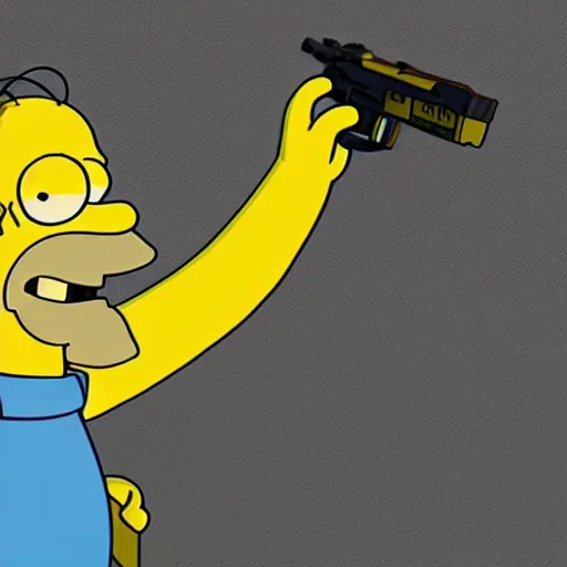 Image similar to homer simpson in call of duty, high quality, 3d render